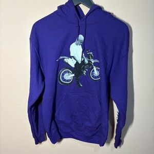 Justin Bieber Stadium Tour Hoodie Purple Dirt Bike Graphic Size M